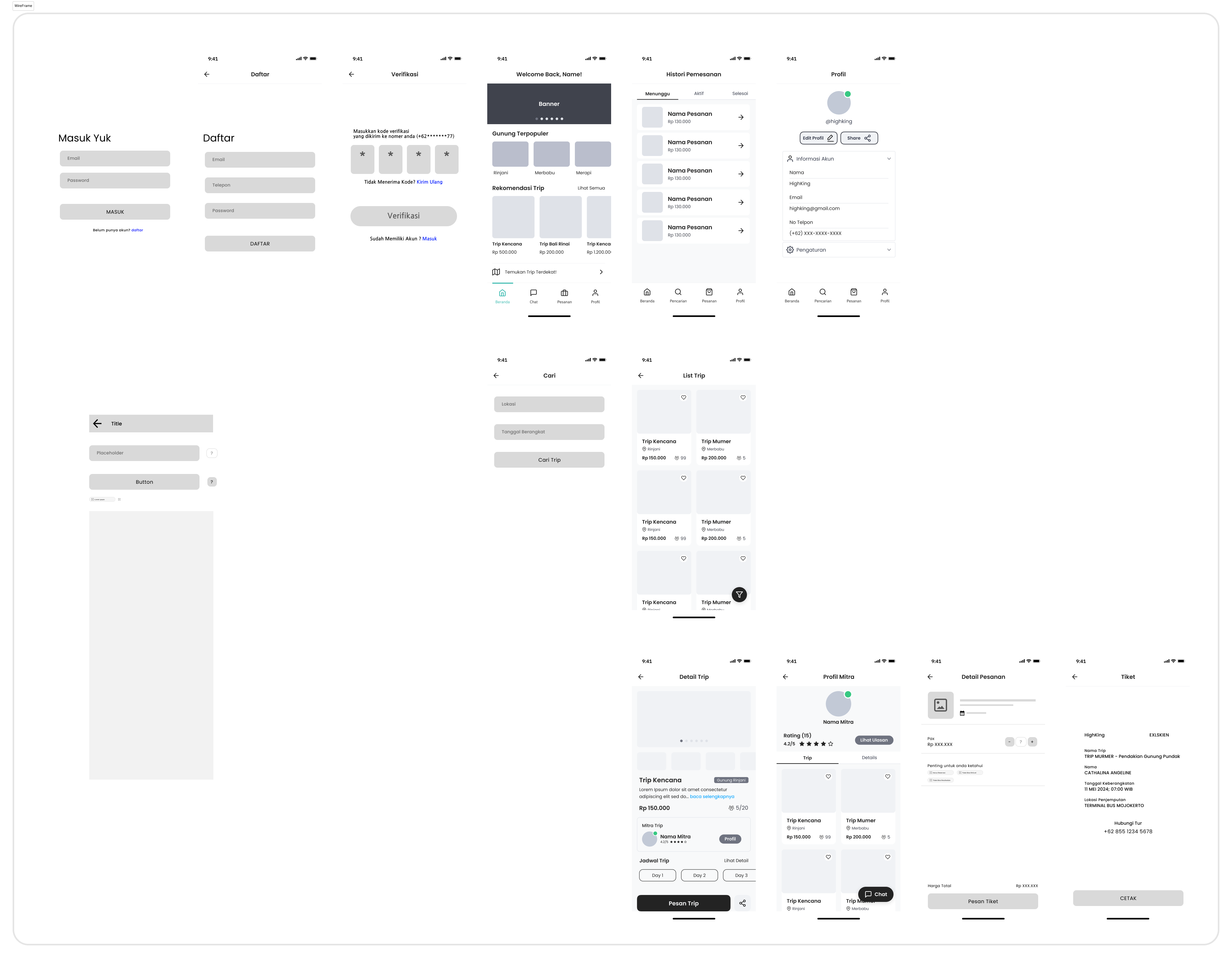 Wireframe Design